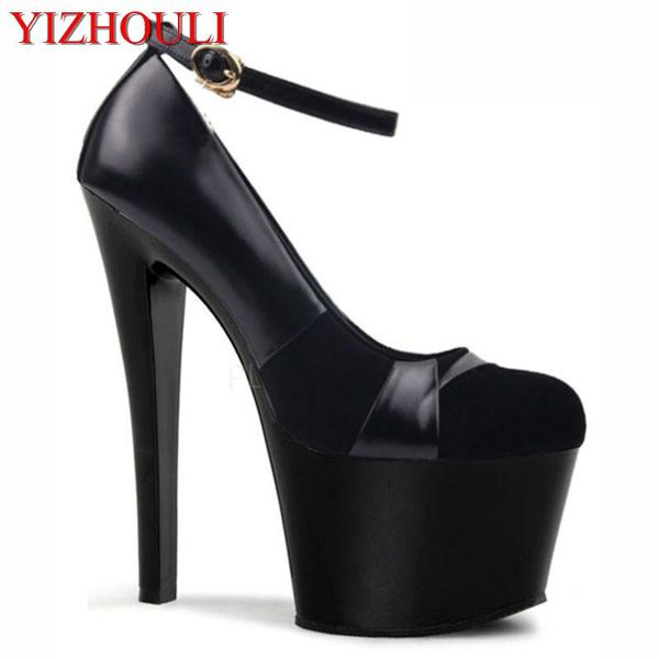 

patent leather shoes stage 17cm high documentary shows high special shoes, Black
