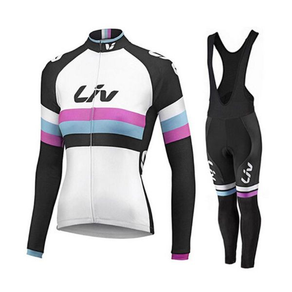 

racing sets women's liv cycling jersey set fall long sleeve bicycle clothing 2021 road bike clothes sport suit mtb dress female uniform, Black;blue