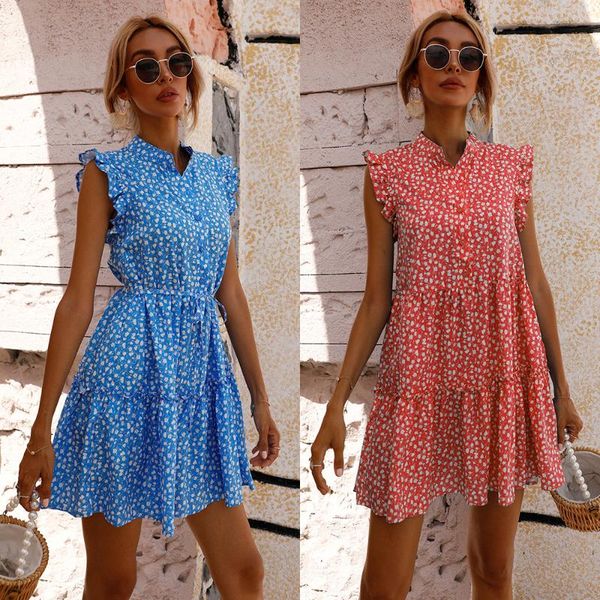 

women's swimwear 2021 summer waist small floral skirt dress, White;black