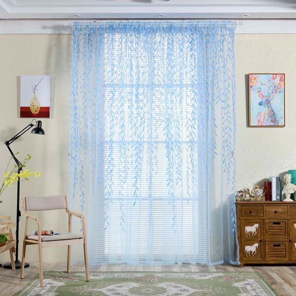

curtain & drapes [custom] gyv1093 willow 1pc sheer voile tulle curtains living room kitchen bedroom home decorative window