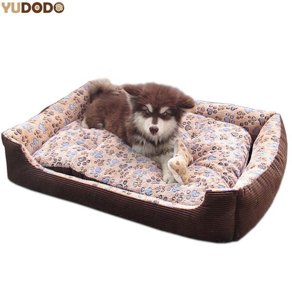 

kennels & pens warm fleece sleeping bed for large dogs print waterproof cushion washable cozy kennel pet cat house cotton padded soft so