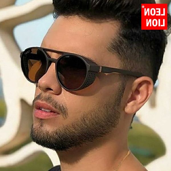 

leonlion classic punk sunglasses men brand designer sunglasses men vintage sunglasses for men punk oculos de sol gafas uv400 glasses wholesa, Silver