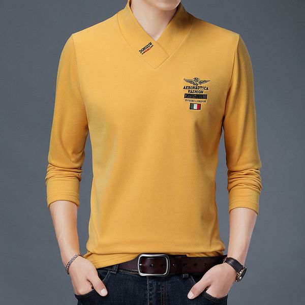 

mens sweater spring and winter new v-neck embroidery double-sided cashmere men's long sleeved sweater pullover solid color casual perso, Black