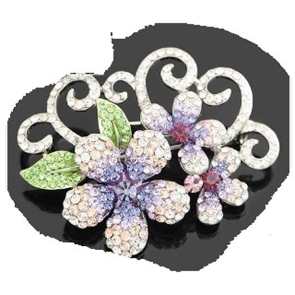 

purple crystal sunflower men and women chest brooch ( 60mm*45mm ) ming, Gray