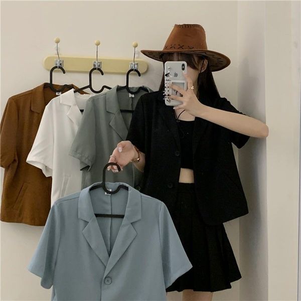 

women's suits & blazers summer thin loose casual suit design, White;black