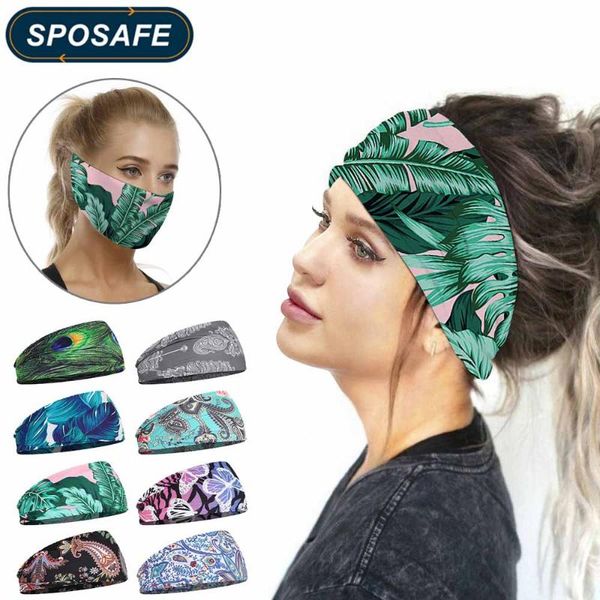 

1pc fashion multifunctional women headbands yoga running sports elastic non slip sweat headbands workout hair bands for girls, Yellow;black