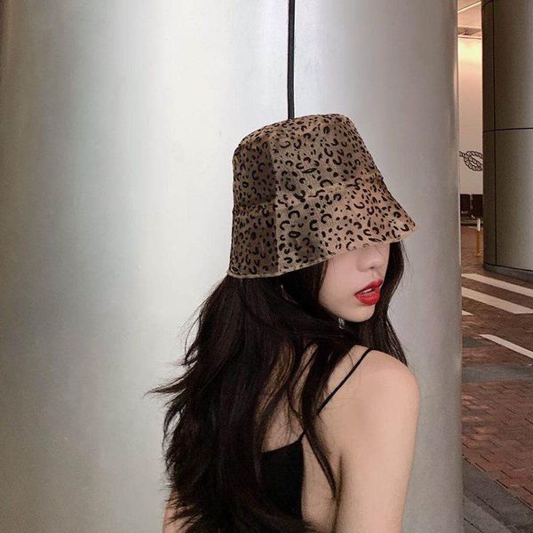 

wide brim hats japanese leopard net yarn fisherman hat women summer thin style shopping korean sun shade washbasin bucket m072, Blue;gray