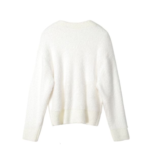 

women's knitted shirt cardigans spring the neck sleeve outerwear mink cashmere sweaters ta1350 uk70, White;black