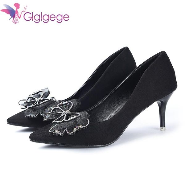 

dress shoes glglgege fashion diamond pointed toe pumps women platform lace thin high heels ankle summer lady party, Black