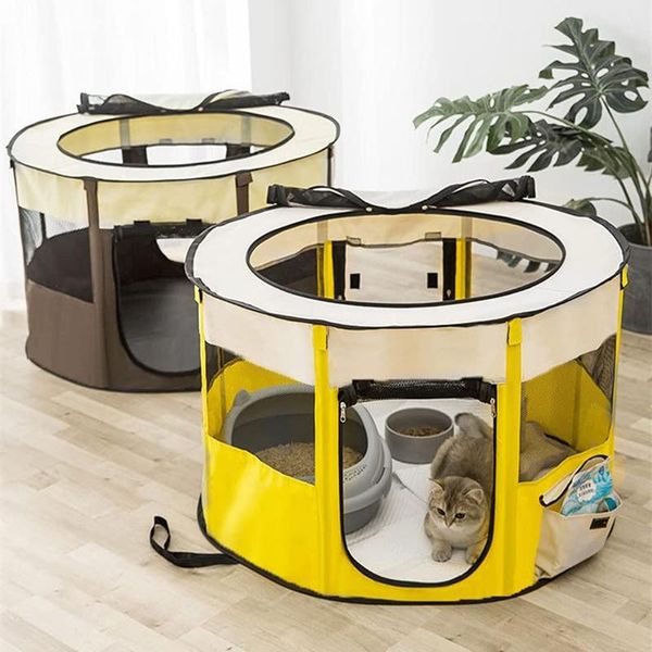 Letti per gatti Mobili per animali domestici Piccola tenda pieghevole Set completo di stanza di maternità chiusa e accessori per scatola per allevamento di cani