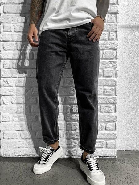 

men solid washed carrot jeans u39g#, Blue