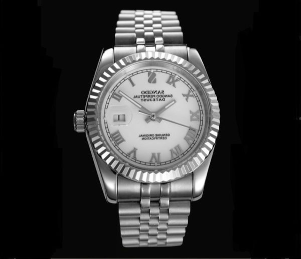 

37.5mm business self-wind movement mechanical watches automatic date men's watch sd300-s8, Slivery;brown