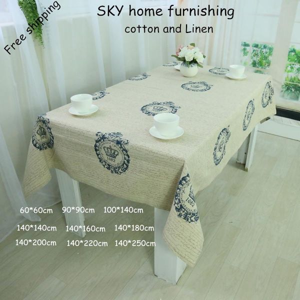 

new cotton linen table cloth rectangular tablecloths with home wedding table literary artisti big crown design style