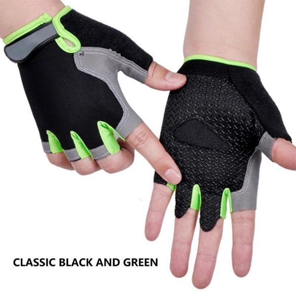 

cycling gloves anti-slip anti-sweat men women half finger breathable anti- sports bike bicycle glove, Black
