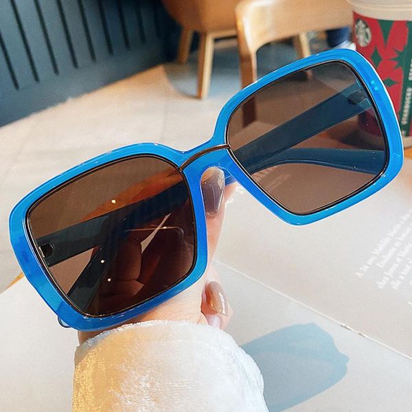 

sunglasses gradient elegant square for women fashion vintage blue sun glasses female clear frame uv400 eyewear big, White;black