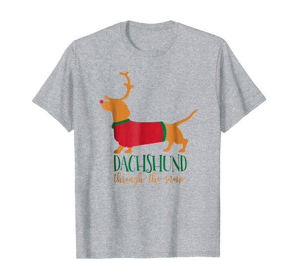 

dachshund through the snow t-shirt men women and kids styles, White;black