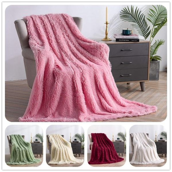 

blankets decorative extra soft faux fur blanket,reversible fuzzy lightweight long hair shaggy blanket for couch sofa bed