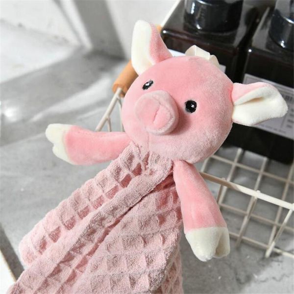 

towel waffle coral fleece cute pig hand dish towels dishcloth kitchen helper cleaning cartoon toilet