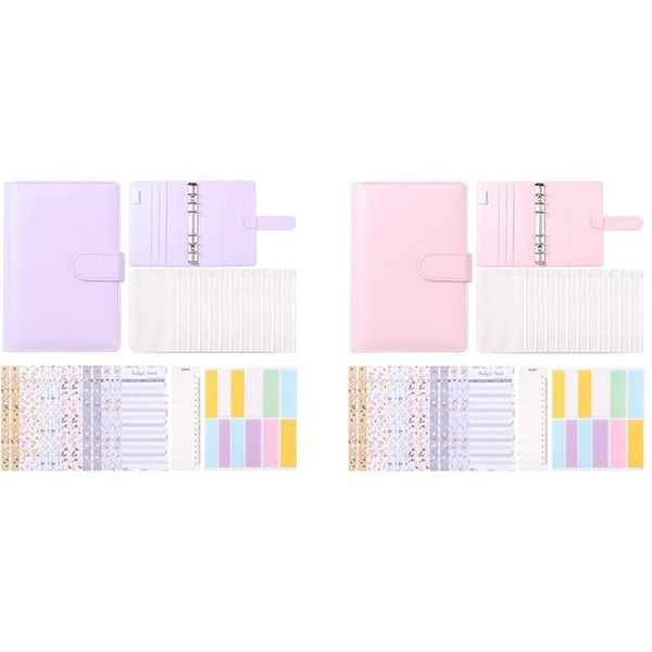 

gift wrap a6 binder budget envelopes money envelopes,budget with cash for budgeting,pu leather notebook