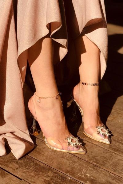 

women shoes high heels sandals footwear ladies transparent white designer shiny luxury spring summer 2021 wedding bride, Black