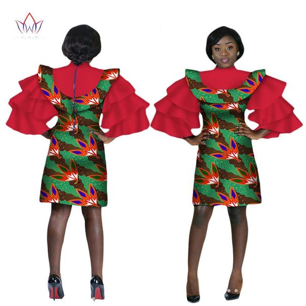 

casual dresses african women clothing mini party bazin riche plus size fashions brw wy2054, Black;gray