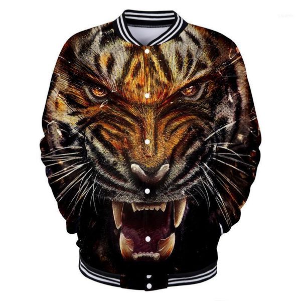 

men's jackets 2021 tiger 3d jacket women / men sweatshirt boys girls baseball fashion cool thin streetwear clothes1, Black;brown
