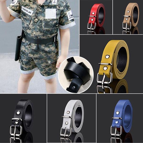 

belts 2021 children leather for boys girls kid casual pu waist strap waistband jeans pants trousers adjustable, Black;brown