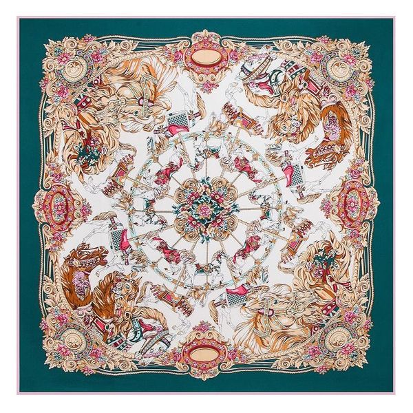 

scarves 2021 fall summer 100% silk satin scarf women big square 130x130cm national flavor lightweight sunscreen shawls beach wraps, Blue;gray