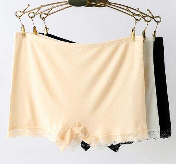 

women's leggings summer anti-glare ladies' bottoming bamboo fiber three-point safety pants, Black