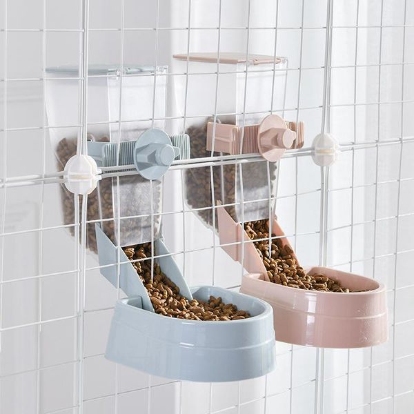 

cat bowls & feeders pet water bottle cage hanging bowl food container dog feeder dispenser for puppy cats dogs products 2021