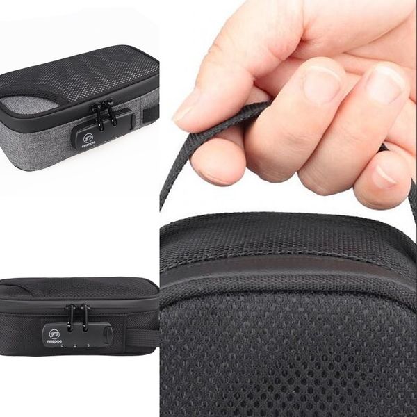 

20pcs firedog smoking smell proof stash bag with combination lock large carbon lined container organizer for tobacco storage case 189 w2