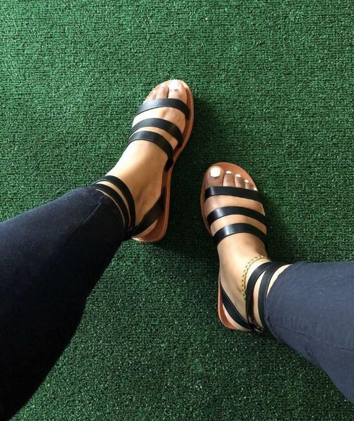 

2021 style slippery 9253 ladies' shoes with strap sandals, Black