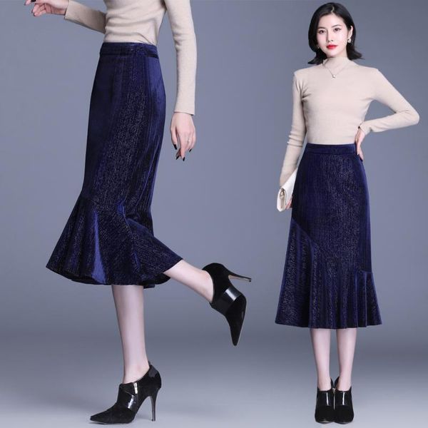 

skirts 2021 3xl plus size womens slim women's clothing faldas mujer bodycon saia midi high waist longa, Black