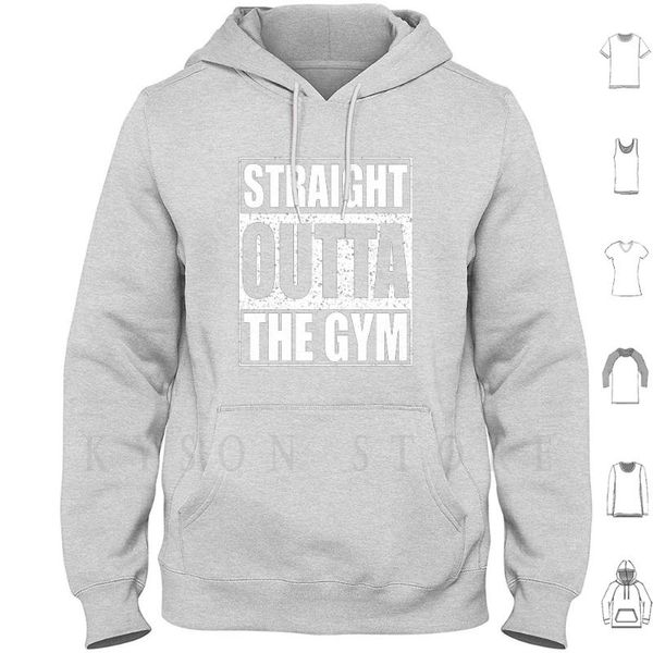 

men's hoodies & sweatshirts straight outta the gym long sleeve train training lift, Black