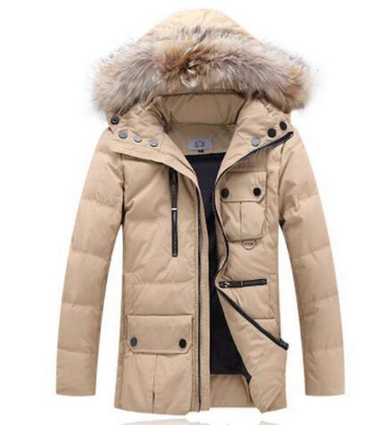 

fashion men's autumn winter outdoor new authentic warm brand leisure cultivate one's morality even cap down jacket men coat, Black