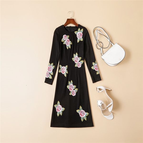

casual dresses quality kz03114 high fashion women spring dress luxury brand european design party 2fog, Black;gray
