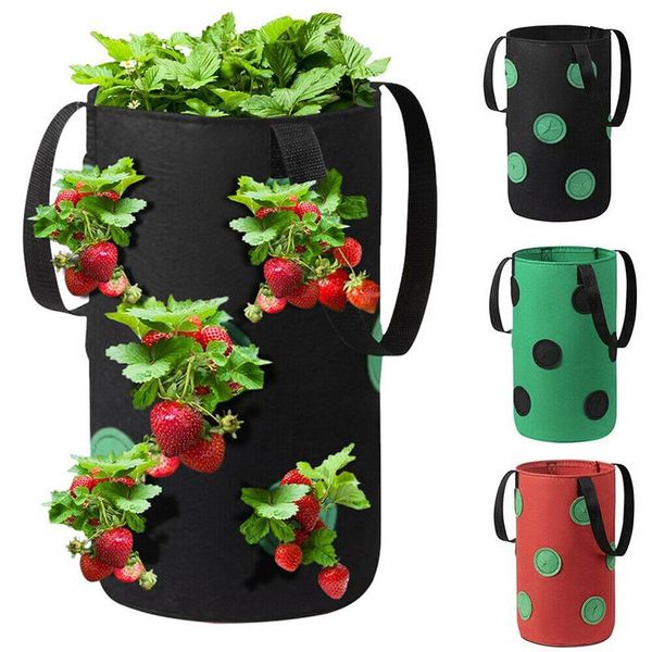 

planters & pots 13 holes plant hanging grow bags strawberry vegetable garden container pouch patios balconies fruits growing bag