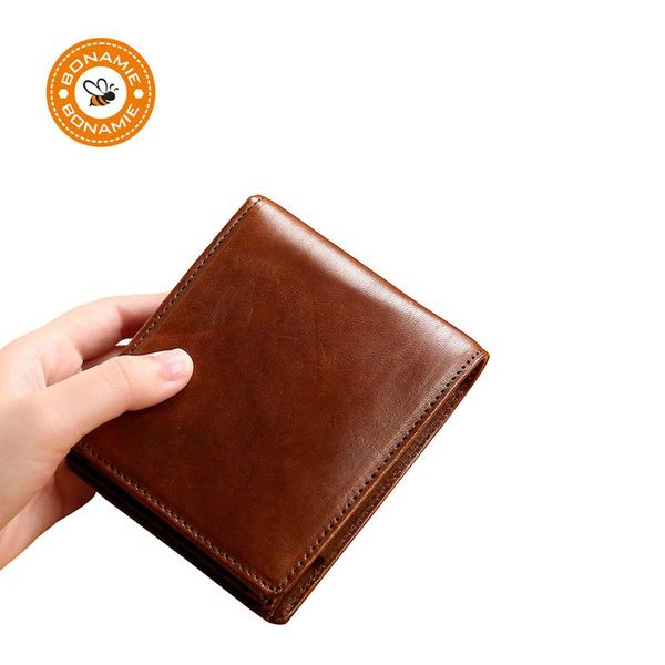 

wallets bonamie brown genuine leather men with coin pocket vintage male purse function cow wallet card holders, Red;black