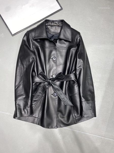 

women's jackets the 2021 long coat can be loose in waist 0814, Black;brown