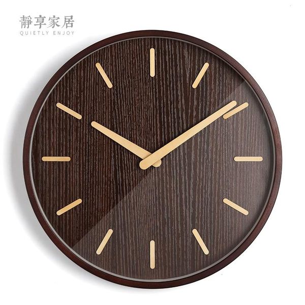 

wall clocks nordic large clock retro living room home decor bedroom solid wood creative silent reloj de pared vintage gift