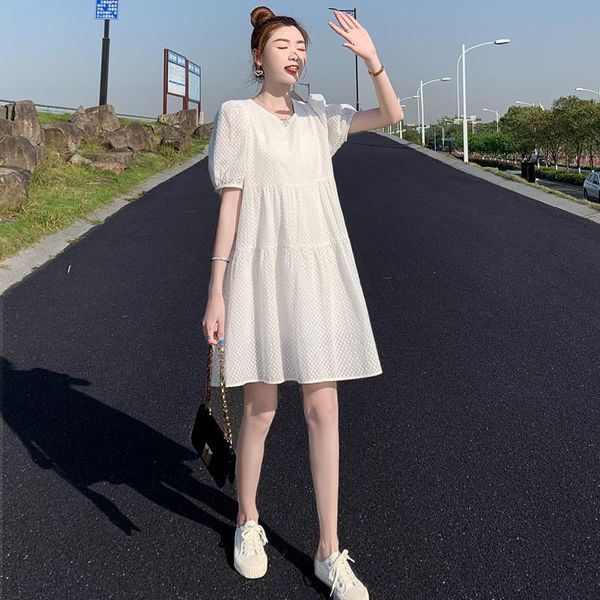 

maternity dresses summer fashion loose cotton dress short sleeve pregnant women breastfeeding white princess nursing sweet