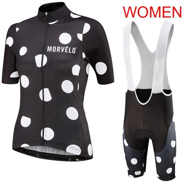 

racing sets morvelo women cycling jersey short sleeve breathable bib shorts bicycle clothes quick dry roupa ciclismo maillot 121515, Black;blue