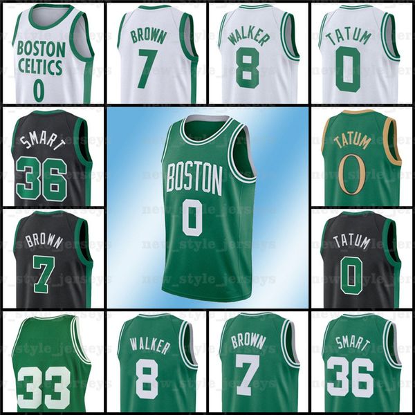 

tatum 8 kemba 7 jaylen walker 0 jayson brown 36 marcus men smart stitched basketball jerseys z5, Black;red