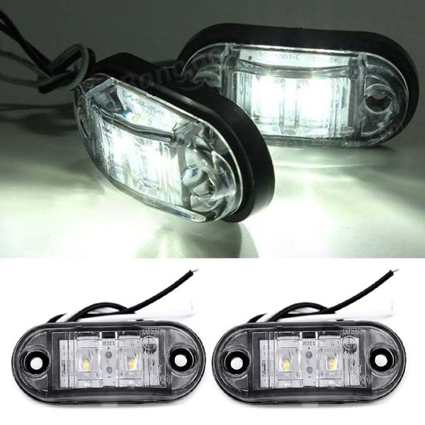 

emergency lights super 2pcs white side marker lamp set tail trailer caravan durable