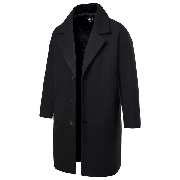 

men's trench coats male business jacket elegant woolen parka coat, Tan;black