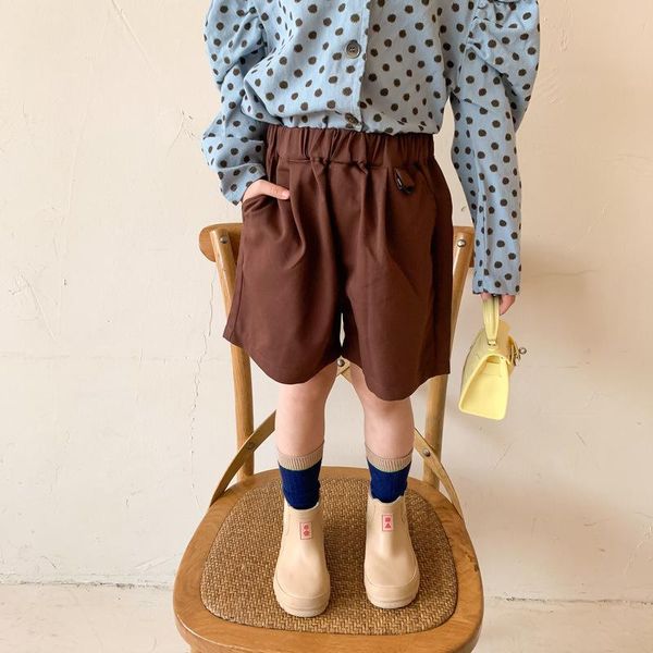 

shorts summer 2021 boys girls solid casual korean style children fashion loose pants, Black