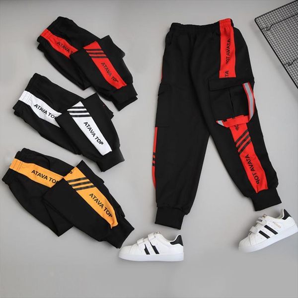 

spring autumn kids trousers sport boys pants cotton teenage children hip hop style boy clothes 4 6 8 10 12, Blue