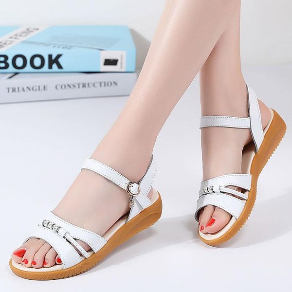 

sandals women fashion bohemia summer flat bottomed shoes female antiskid beach 35-41, Black