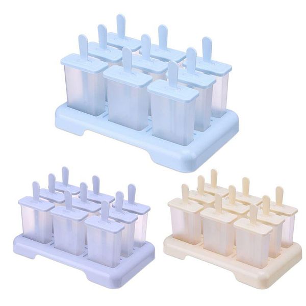 

baking moulds 9 grid diy rectangular ice cream molds cool ing tray maker with sticks making reusable tool