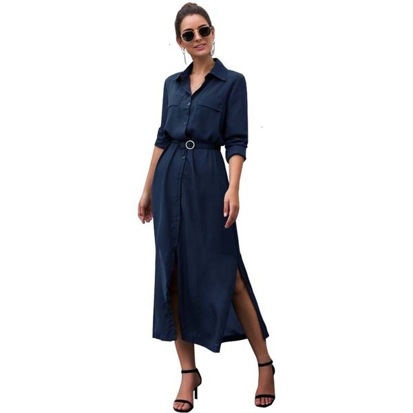 

2021 elegant lady shirt women collar sleeve robe es female z4yv, Black;gray